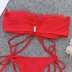 Solid Color Split Lace Bikini Swimsuit NSLUT53678