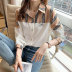 Long-Sleeved Casual Loose Printed Striped Stitching Shirt NSJIM54742