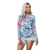 Gradient Contrast Color Spiral Print Long-Sleeved Home Tops NSMDS53541