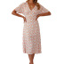fashion casual short-sleeved V-neck printed dress NSHHF53648