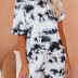 new summer hot style tie-dye casual round neck short-sleeved set NSHHF53655