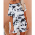 new summer hot style tie-dye casual round neck short-sleeved set NSHHF53655