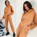 Solid Color Hooded Casual Sweater Set NSMUZ53706
