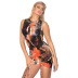 sexy print sleeveless tight-fitting drawstring short dress  NSHAO53731