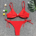 sexy strap pleated lace-up bikini swimsuit NSLUT53937