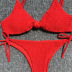 sexy strap pleated lace-up bikini swimsuit NSLUT53937