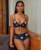 sexy five-pointed star lace-up split bikini swimsuit NSLUT53916