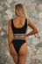 New solid color waistband split bikini NSLUT53914