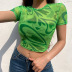 Short Sleeve Heart Print Mesh T-Shirt NSRUI53895