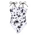 cow pattern sling lace-up sexy one-piece swimwear  NSDYS53987