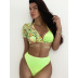 Fluorescent Green Sexy Three-Piece Sexy Leather Swimsuit NSDYS53992