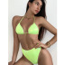 Fluorescent Green Sexy Three-Piece Sexy Leather Swimsuit NSDYS53992