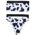 Sexy Backless Hollow Cow Print Split Swimsuit NSDYS53998