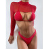 new solid color elastic halter strap three-piece bikini swimsuit  NSDYS54005