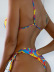 sexy backless lace-up multicolor printed bikini swimsuit  NSDYS54006