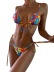 sexy backless lace-up multicolor printed bikini swimsuit  NSDYS54006