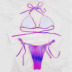 Multicolor Knitted Velvet Lace Split Bikini Swimsuit NSDYS54012