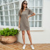 Summer new lapel short-sleeved waist slim short skirt  NSLM54042