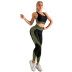seamless vest long-sleeved tops knitted hip-lifting elastic pants & fitness jacket three-piece set NSZJZ54056