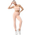 solid color one-shoulder bra tight-fitting pants yoga set  NSZJZ54061