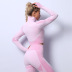 seamless knitted zipper tops solid color high elastic pants fitness suit NSZJZ54065