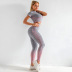 seamless new knit short-sleeved hip-lifting elastic yoga top NSZJZ54066