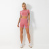 new hot solid color sports shorts short-sleeved yoga set NSZJZ54070