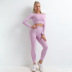 seamless autumn and winter new knitted hip-lifting elastic fitness set NSZJZ54072