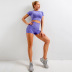 running sports short-sleeved tight pure color shorts set NSZJZ54078
