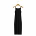wholesale solid color knitted suspender Slim mid-length dress NSAM54106