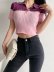 wholesale summer contrast color small waistless knitted pullover T-shirt NSAM54111