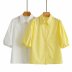 wholesale spring and summer new solid color shirt short sleeve top NSAM54120