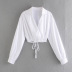 new fashion wholesale spring white gloss strappy blouse  NSAM54132