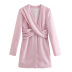 nueva moda al por mayor primavera vestido anudado rosa NSAM54136