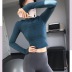 half zipper tight-fitting quick-drying stretch long-sleeved sports top   NSRMA54210
