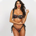 new three-point rose embroidery lace-up sexy set NSMAL54240
