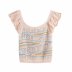 wholesale spring jacquard mesh knitted vest shorts set NSAM54260