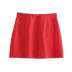 solid color high waist splicing linen mini skirt  NSAM54274