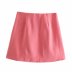 solid color high waist button decor split mini skirt  NSAM54276
