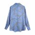 printed long-sleeved lapel single breasted drape shirt  NSAM54286