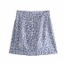 retro high waist flower print split mini skirt  NSAM54308