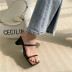 summer square toe thick heeled sandals NSHU54451