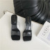 Sandalias de tacón de punta cuadrada transparente de color sólido de moda NSHU54455