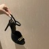 golden chain decor ankle strap heels  NSHU54461