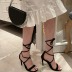 fashion leg tie solid color heels  NSHU54462