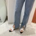 fashion cross leather heeled sandals NSHU54472