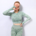 seamless high stretch knitted hollow quick-drying long-sleeved fitness two-piece  NSZJZ54492
