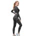 seamless high stretch knitted hollow quick-drying long-sleeved fitness two-piece  NSZJZ54492
