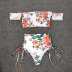 fashion floral printed side tie tankini swimsuit NSLUT54501