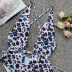 leopard printed split bikini swimsuit  NSLUT54507